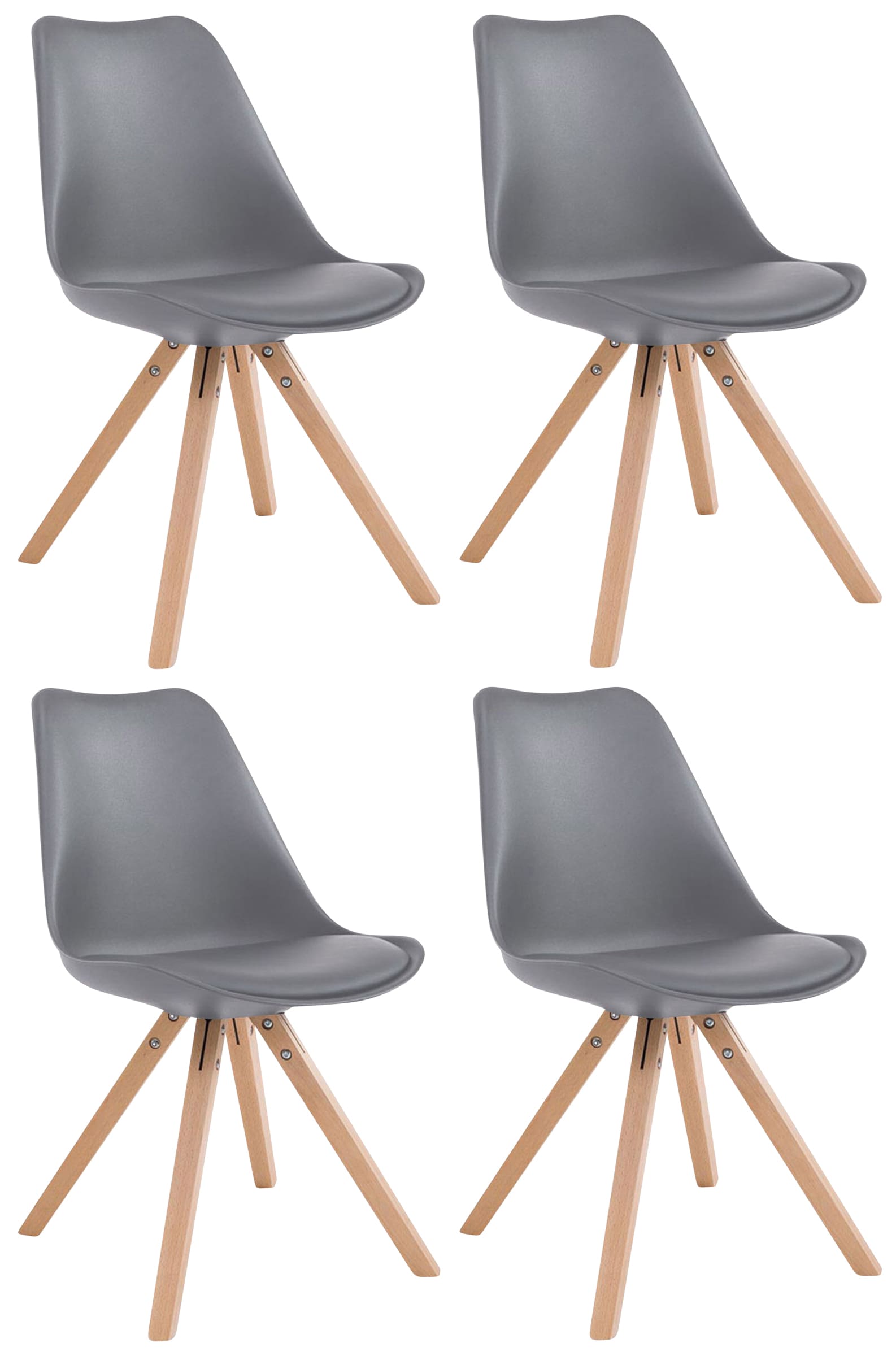 Set van 4 stoelen Toulouse - Vierkant - Kunstleer